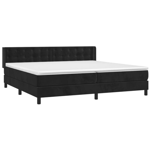 vidaXL kontinentalseng med madras 200x200 cm fløjl sort