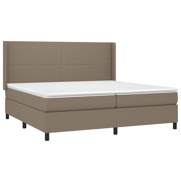 vidaXL kontinentalseng med madras 200x200 cm stof gråbrun