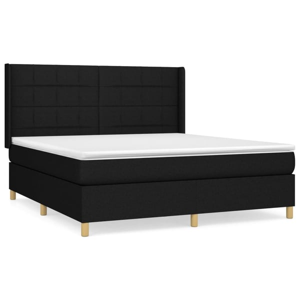 vidaXL kontinentalseng med madras 160x200 cm stof sort