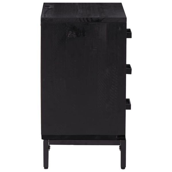 vidaXL Nattbord 2 stk svart 40x30x55 cm heltre furu