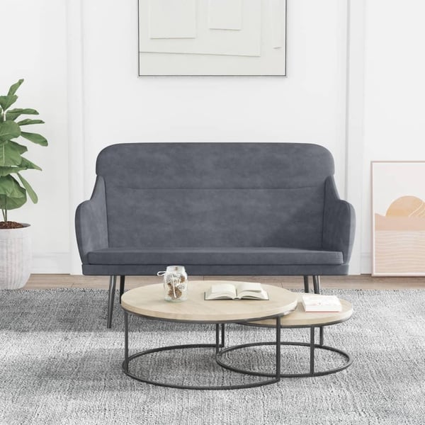 vidaXL Bänk mörkgrå 110x76x80 cm sammet