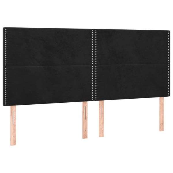 vidaXL kontinentalseng med madras 160x200 cm fløjl sort