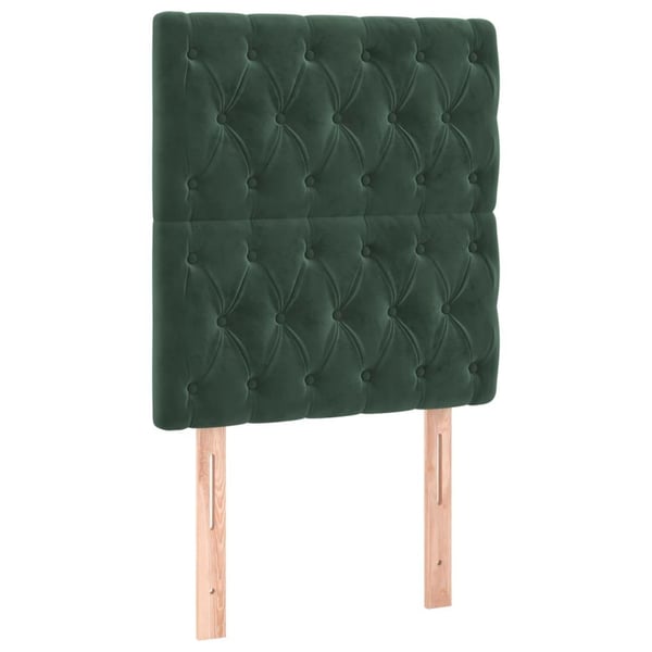 vidaXL kontinentalseng med madras 80x200 cm fløjl mørkegrøn