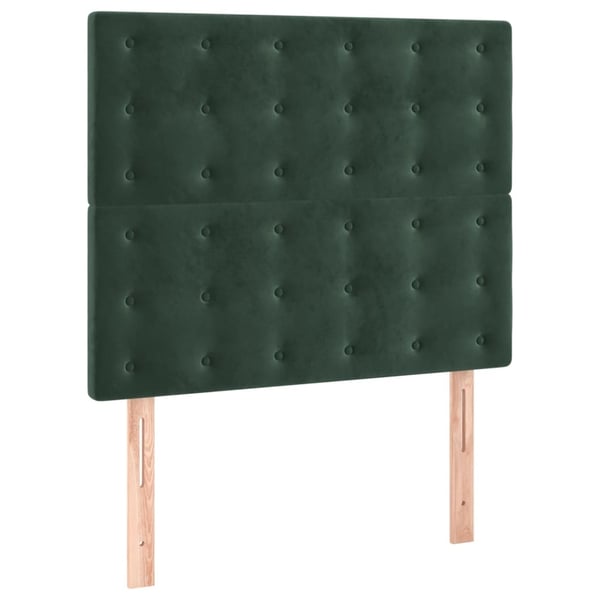 vidaXL kontinentalseng med madras 80x200 cm fløjl mørkegrøn