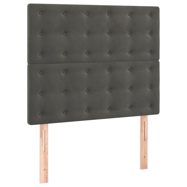 vidaXL kontinentalseng med madras 100x200 cm fløjl mørkegrå