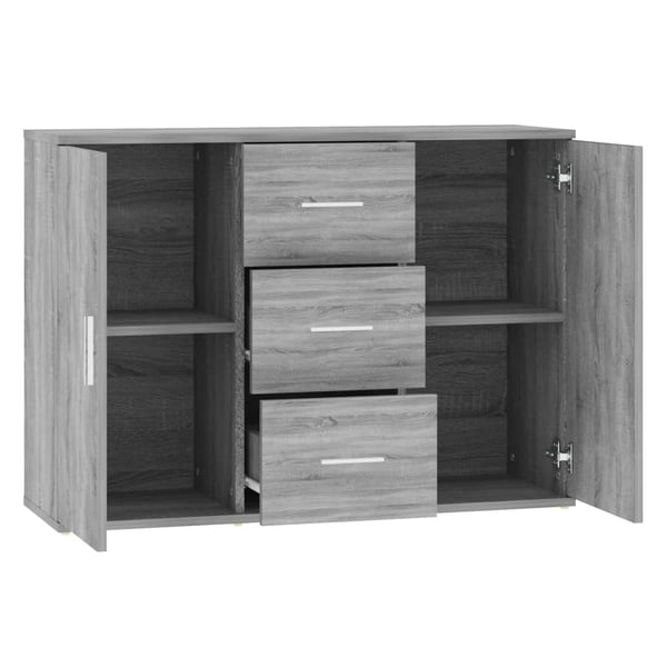 vidaXL Skjenk grå sonoma 91x29,5x65 cm konstruert tre