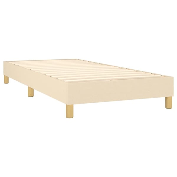 vidaXL Ramsäng med madrass & LED gräddvit 90x190 cm tyg