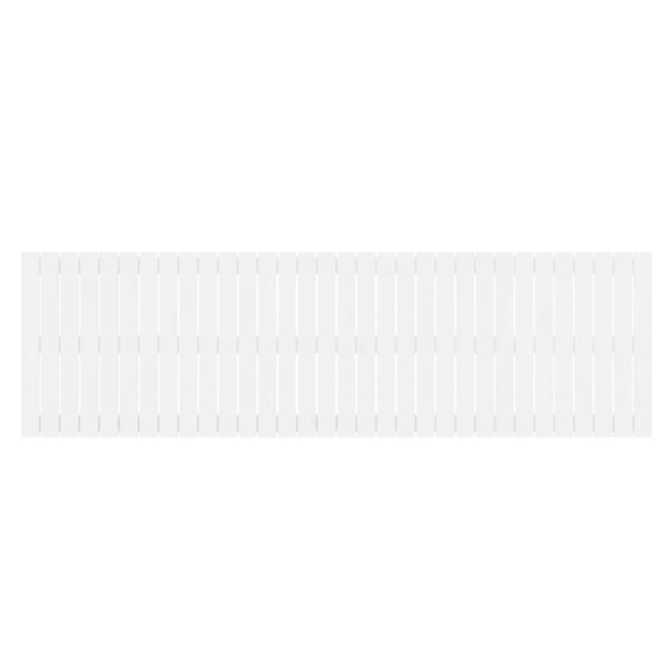 vidaXL Veggmontert sengegavl hvit 204x3x60 cm heltre furu