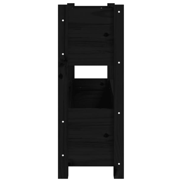 vidaXL Kukkalaatikko musta 77x25x66 cm täysi mänty