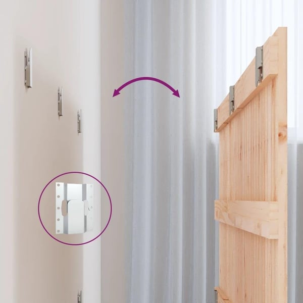 vidaXL Veggmontert hodegavl 185x3x60 cm heltre furu