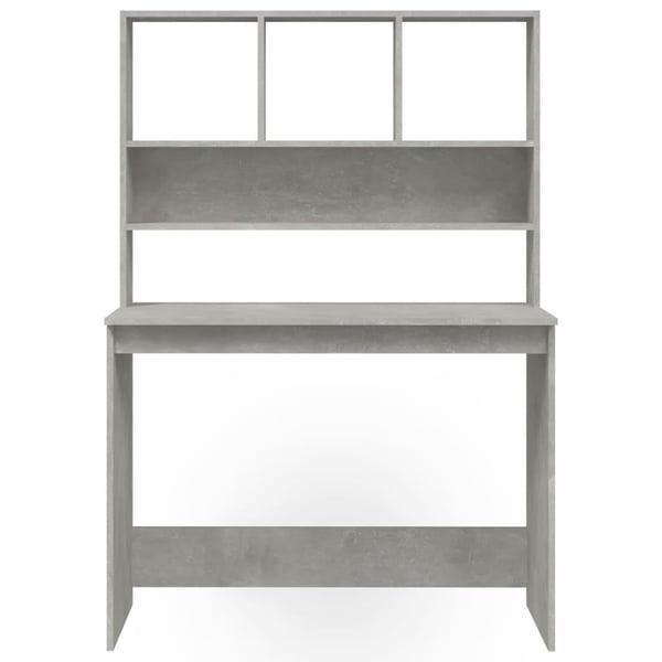 vidaXL Skrivebord med hyller betonggrå 102x45x148 cm konstruert tre