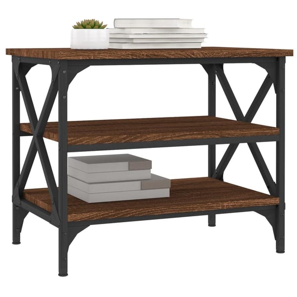 vidaXL Sidebord brun eik 55x38x45 cm konstruert tre