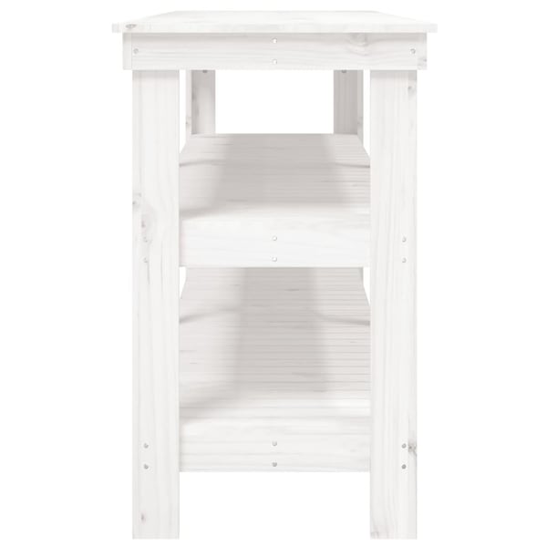 vidaXL Arbeidsbenk hvit 181x50x80 cm heltre furu