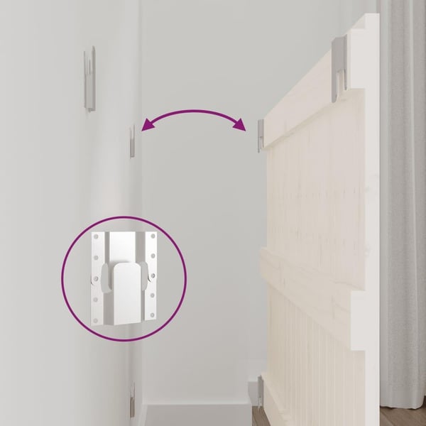 vidaXL Veggmontert sengegavl hvit 108x3x60 cm heltre furu