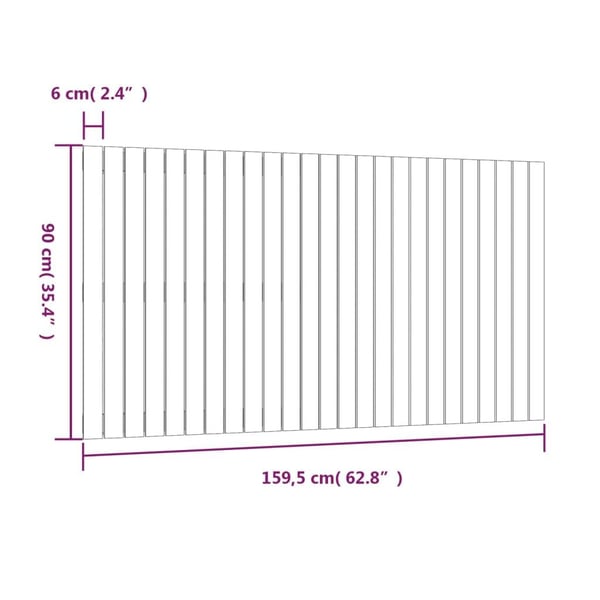 vidaXL Veggmontert hodegavl 159,5x3x90 cm heltre furu