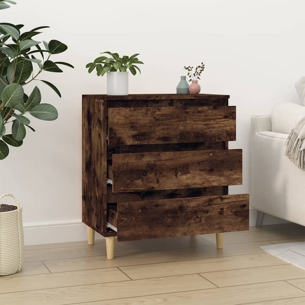 vidaXL skænk 60x35x70 cm konstrueret træ røget egetræsfarve