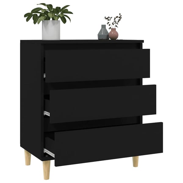 vidaXL Skjenk svart 60x35x70 cm konstruert tre