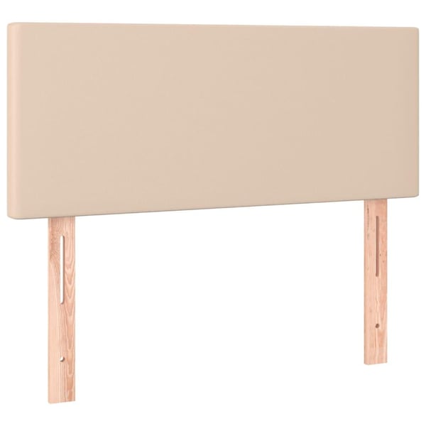 vidaXL kontinentalseng LED-lys 100x200 cm kunstlæder cappuccinofarvet