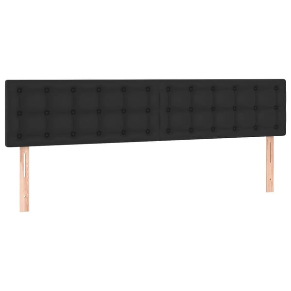 vidaXL kontinentalseng med LED-lys 160x200 cm kunstlæder sort