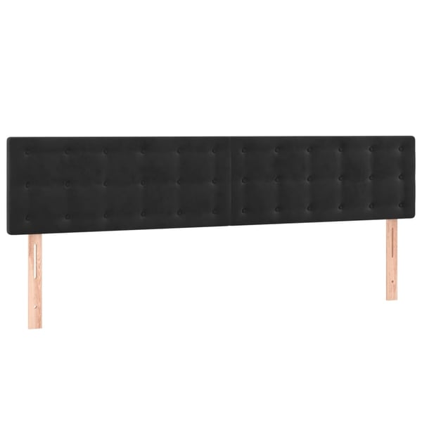 vidaXL kontinentalseng med LED-lys 180x200 cm fløjl sort
