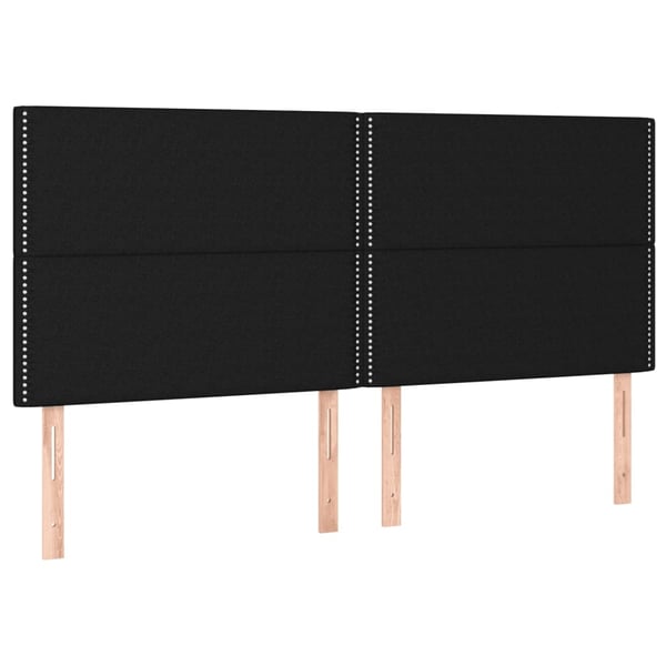 vidaXL kontinentalseng med LED-lys 200x200 cm stof sort