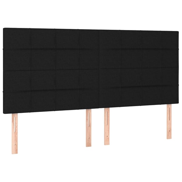 vidaXL kontinentalseng med LED-lys 200x200 cm stof sort