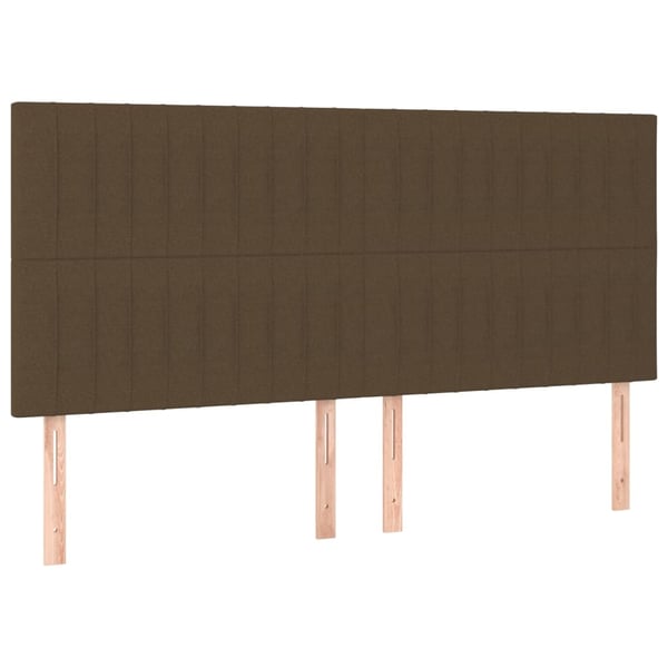vidaXL kontinentalseng med LED-lys 200x200 cm stof mørkebrun