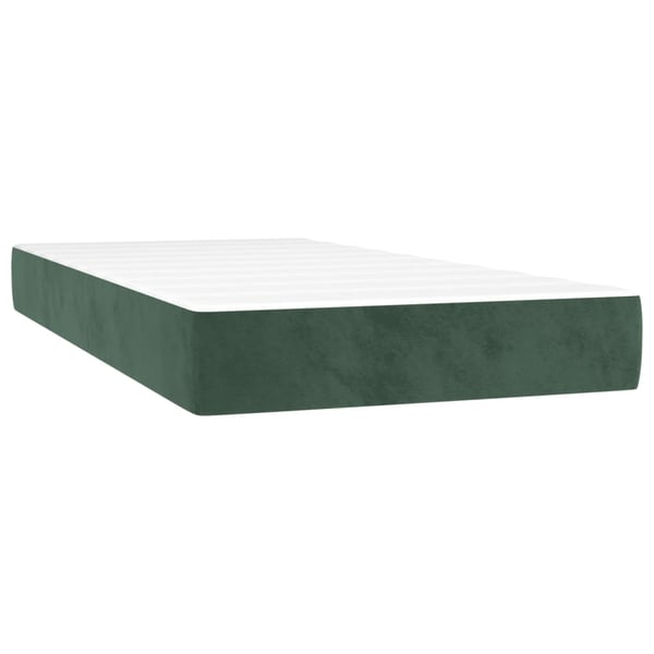 vidaXL kontinentalseng med LED-lys 80x200 cm velour mørkegrøn
