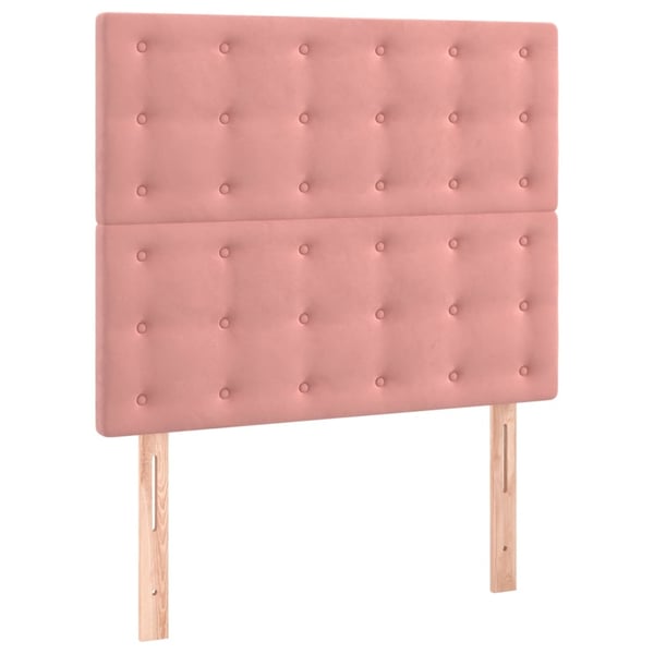 vidaXL kontinentalseng med LED-lys 80x200 cm velour pink
