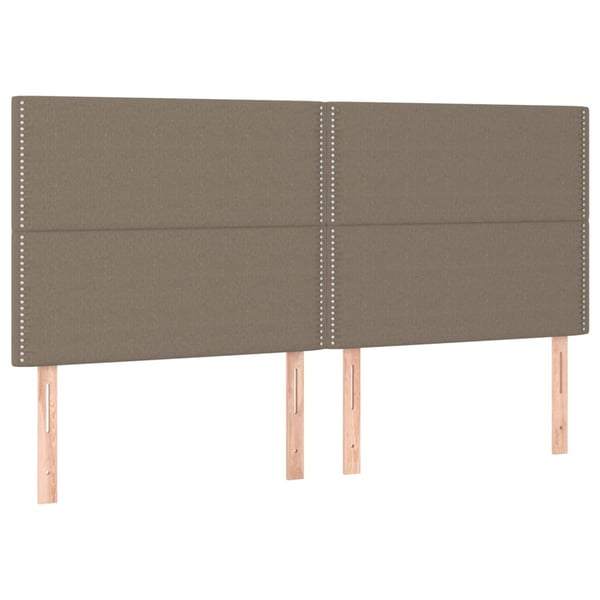 vidaXL kontinentalseng med madras 200x200 cm stof gråbrun