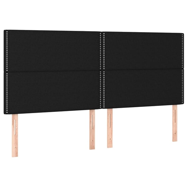 vidaXL Ramsäng med madrass svart 200x200 cm tyg
