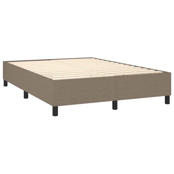vidaXL kontinentalseng med madras 140x200 cm stof gråbrun