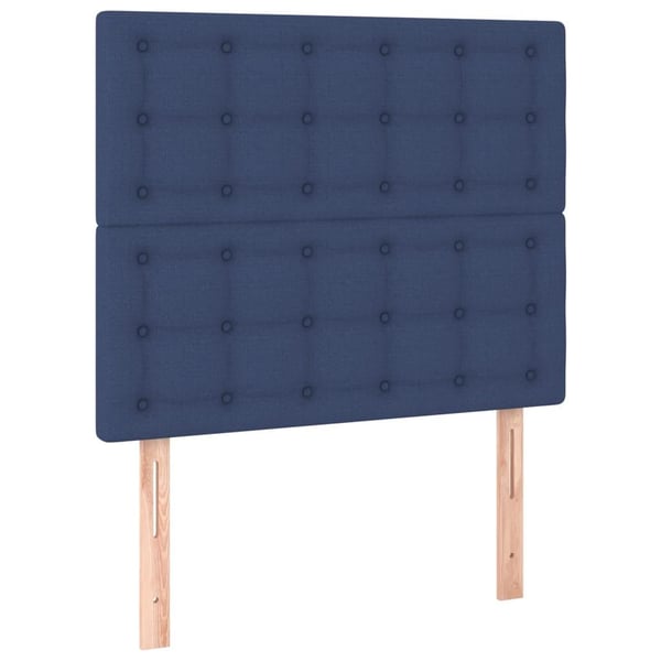 vidaXL Ramsäng med madrass blå 90x200 cm tyg