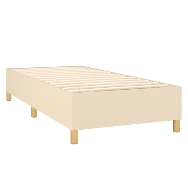 vidaXL kontinentalseng med madras 90x200 cm stof cremefarvet