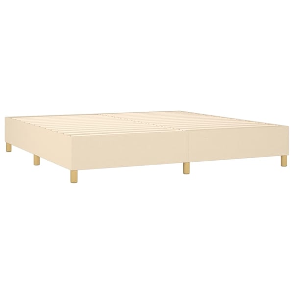 vidaXL kontinentalseng med madras 200x200 cm stof cremefarvet