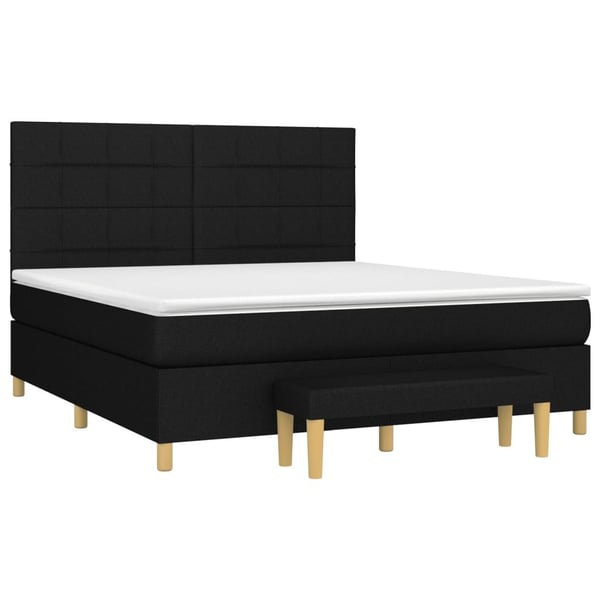 vidaXL kontinentalseng med madras 160x200 cm stof sort