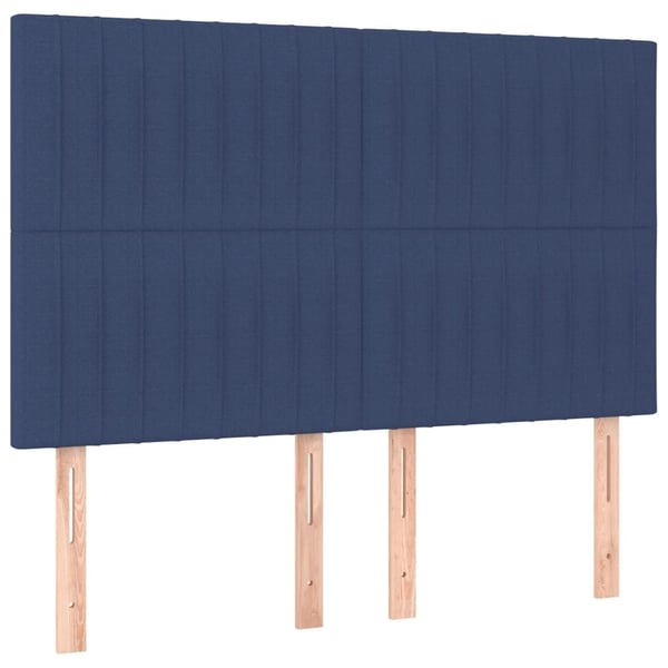 vidaXL Ramsäng med madrass blå 140x200 cm tyg