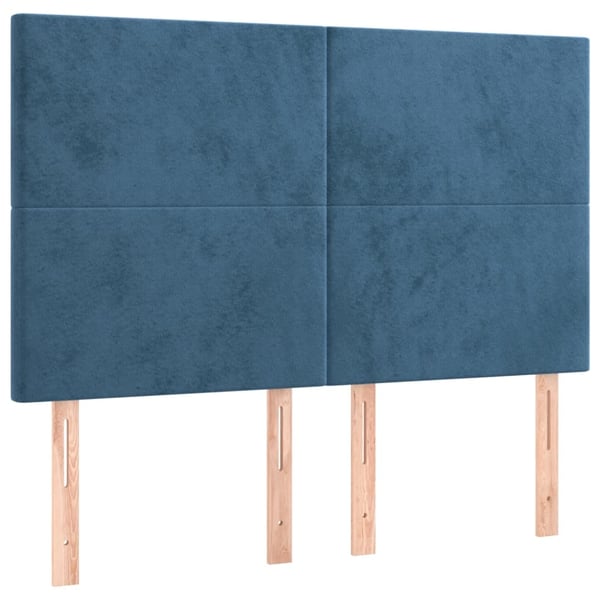 vidaXL kontinentalseng med madras 140x190 cm fløjl mørkeblå