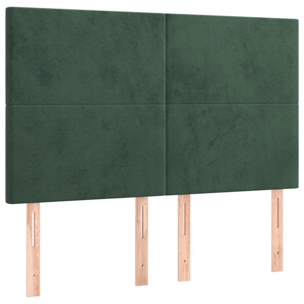 vidaXL kontinentalseng med madras 140x190 cm fløjl mørkegrøn
