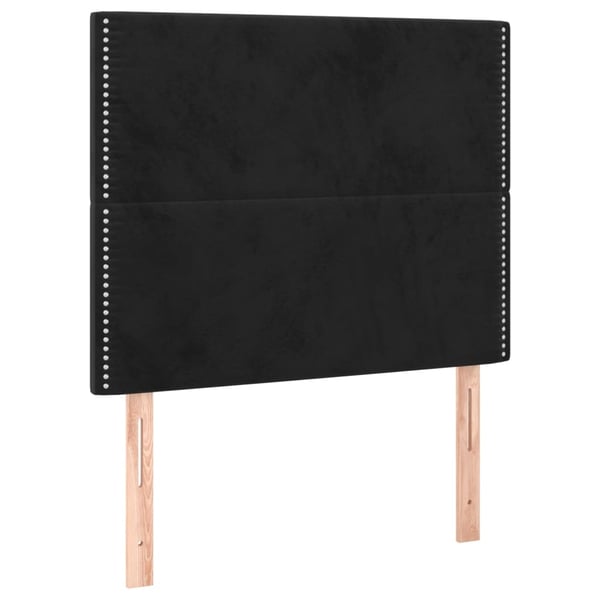 vidaXL kontinentalseng med madras 90x200 cm fløjl sort