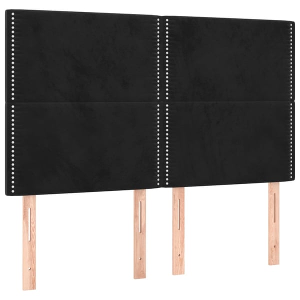 vidaXL kontinentalseng med madras 140x190 cm fløjl sort