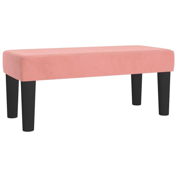vidaXL kontinentalseng med madras 90x190 cm fløjl pink