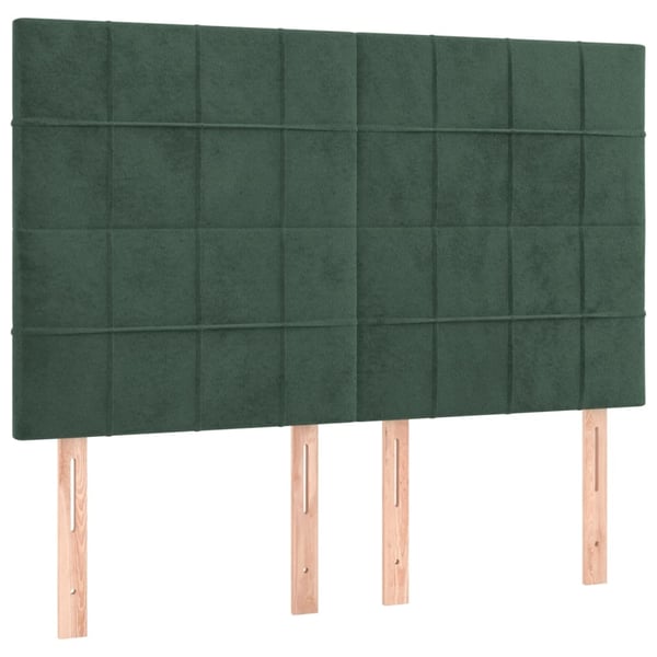 vidaXL kontinentalseng med madras 140x190 cm fløjl mørkegrøn