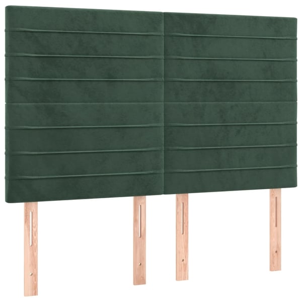 vidaXL kontinentalseng med madras 140x190 cm fløjl mørkegrøn