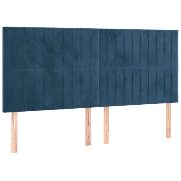 vidaXL kontinentalseng med madras 160x200 cm fløjl mørkeblå