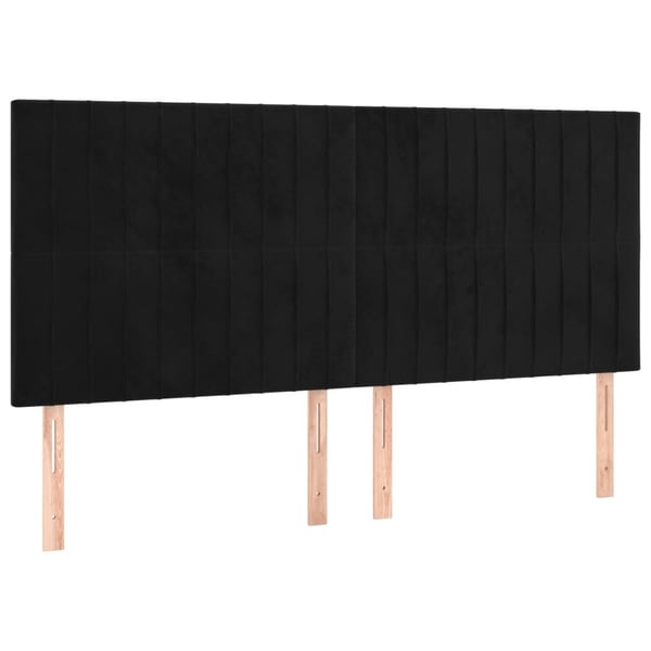 vidaXL kontinentalseng med madras 180x200 cm fløjl sort
