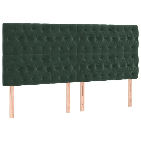 vidaXL kontinentalseng med madras 200x200 cm fløjl mørkegrøn