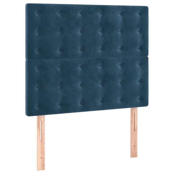 vidaXL kontinentalseng med madras 80x200 cm fløjl mørkeblå