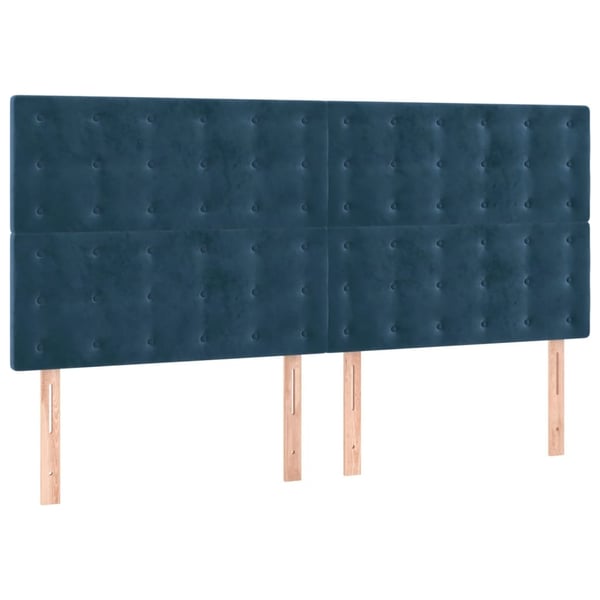 vidaXL kontinentalseng med madras 160x200 cm fløjl mørkeblå