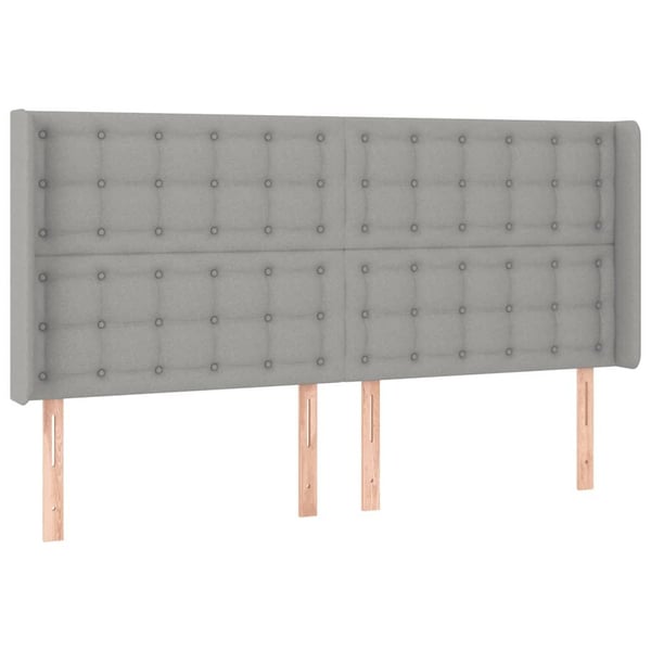 vidaXL kontinentalseng med LED-lys 200x200 cm stof lysegrå